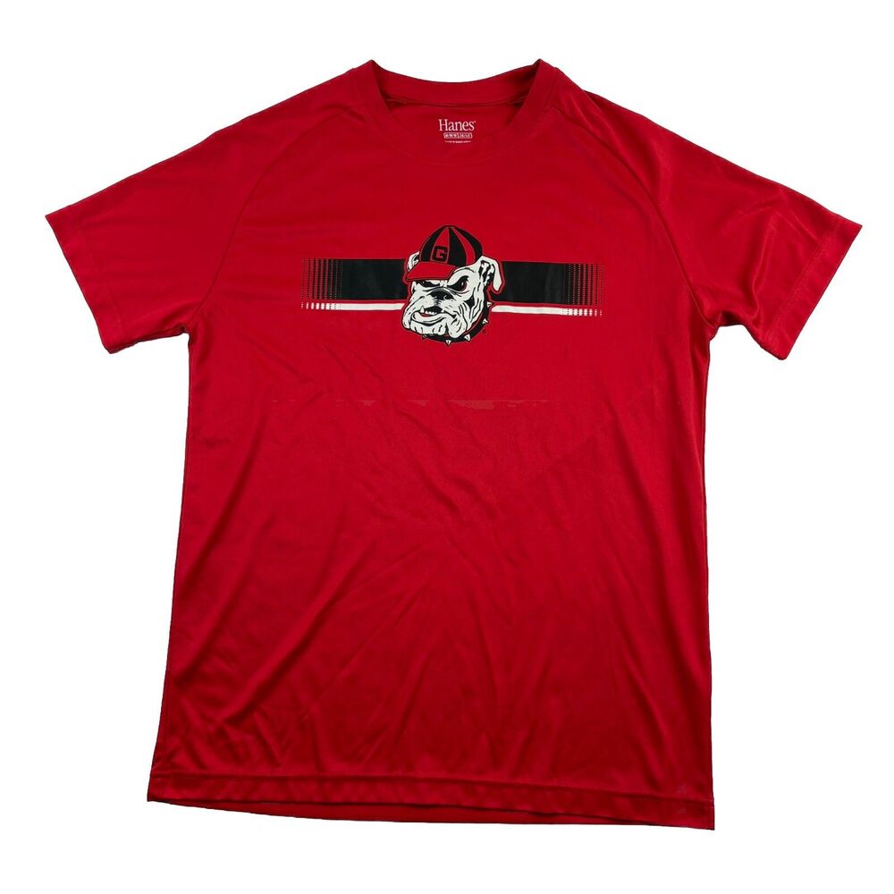 Georgia Bulldogs Performance T Shirt Mens M Red Short Sleeve Crew Neck Hanes